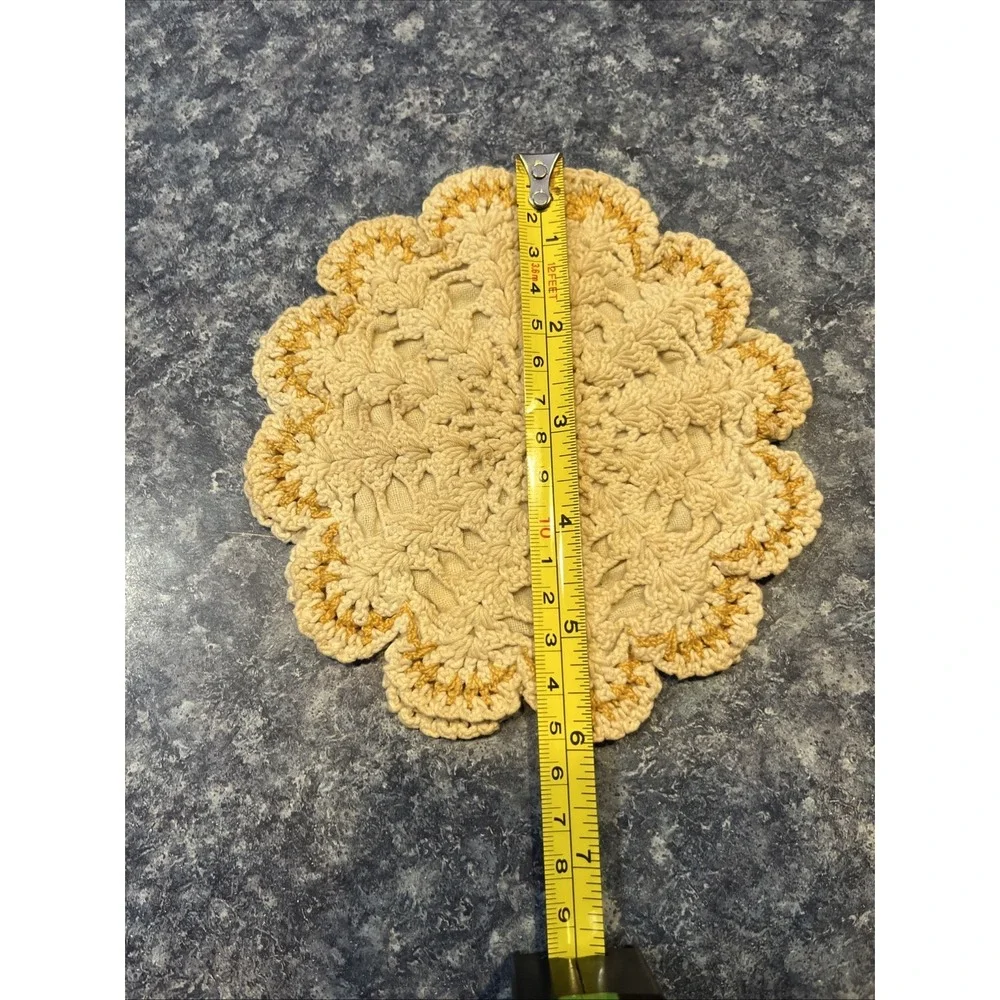 Lot of 2 crochet handmade vintage potholders hot pads pot holders